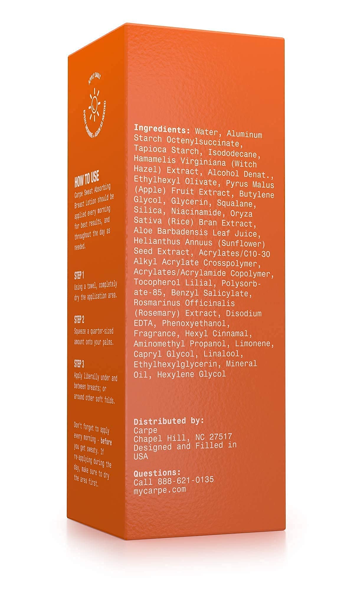 Carpe Sweat Absorbing Breast travel-friendly bottle helps on the go.