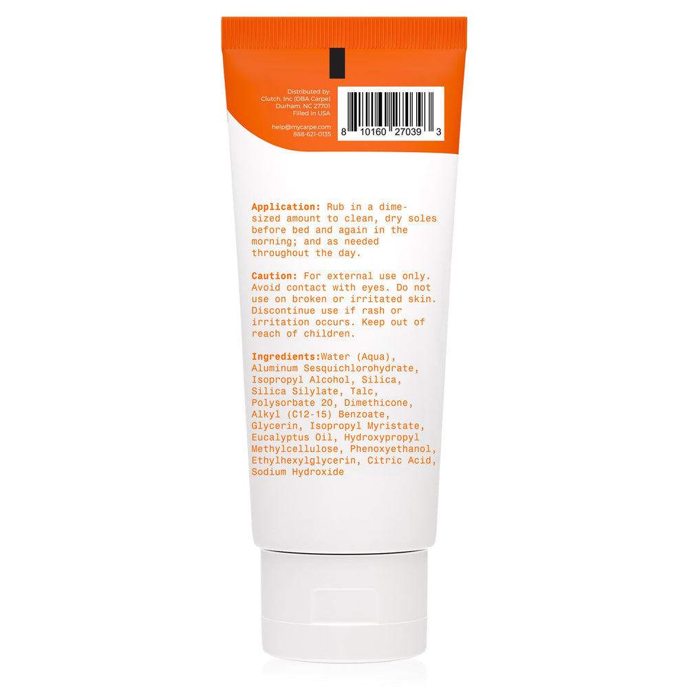 Two-pack packaging for easy at-home or on-the-go foot care.
