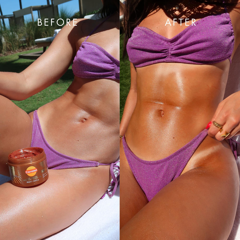 Carroten Gold Shimmer Tanning Gel with shimmering pearls for natural glow