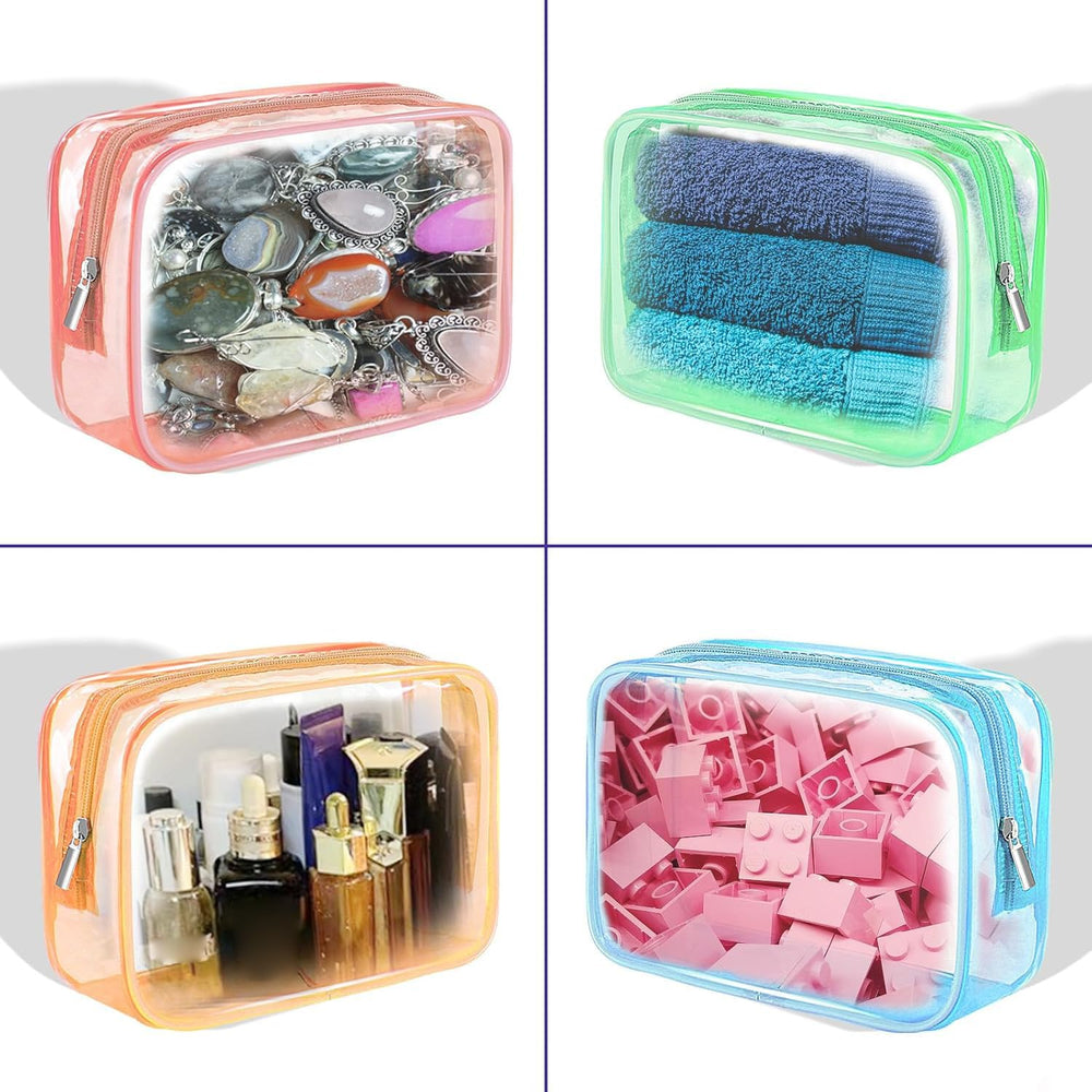 CarryEpic clear makeup bag blue see-through for fast item visibility