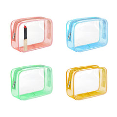 CarryEpic clear makeup bag pink with zipper for easy access during travel