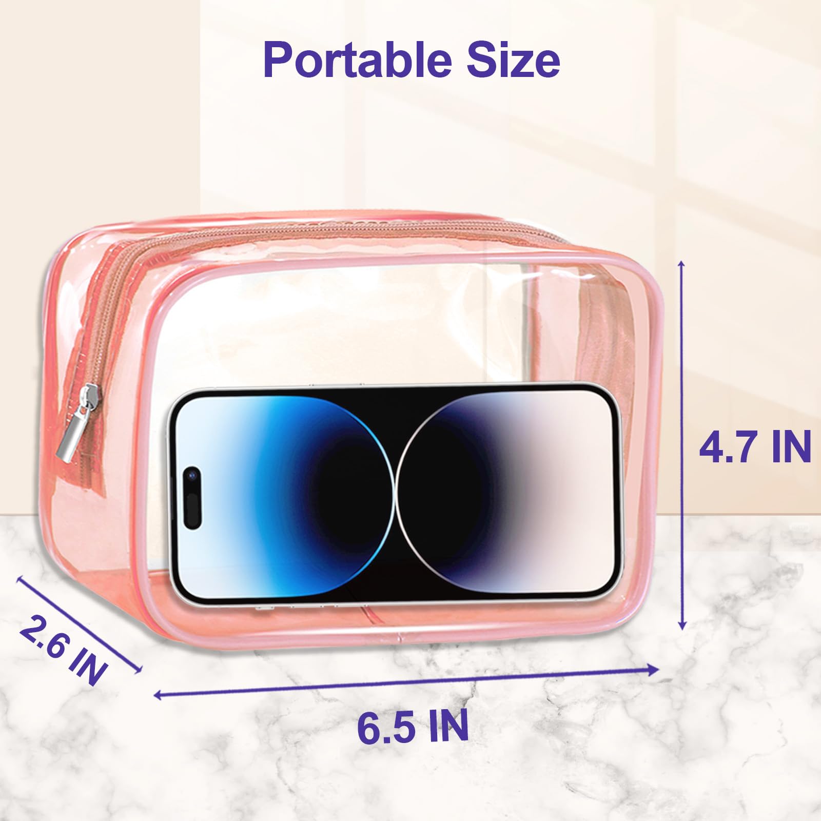 CarryEpic compact clear bag for toiletries, fits in purses and carry-ons