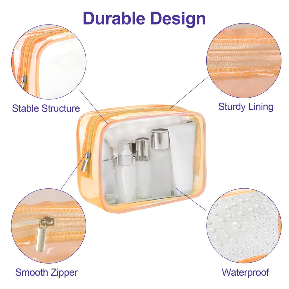 CarryEpic clear makeup bag TSA-friendly design with zipper for airport security
