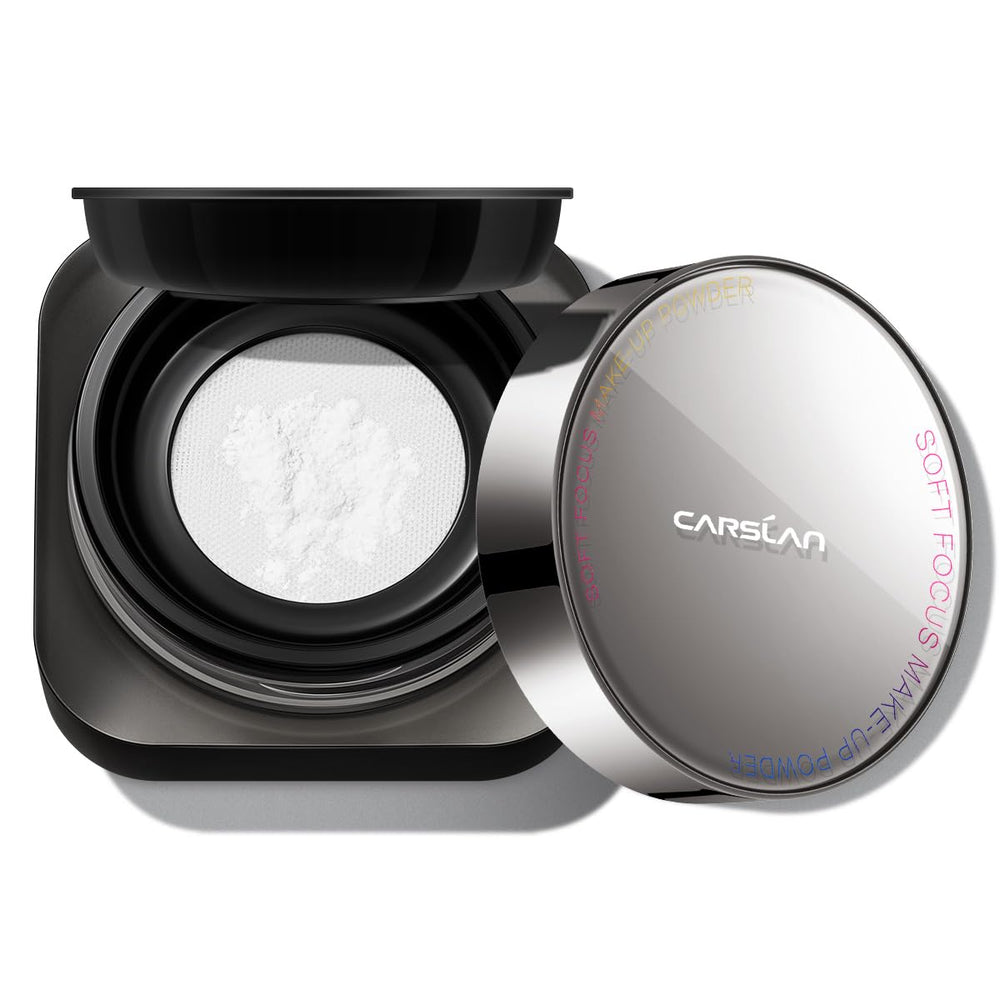 CARSLAN 1.0 polvo transparente para fijar maquillaje y control de brillo.