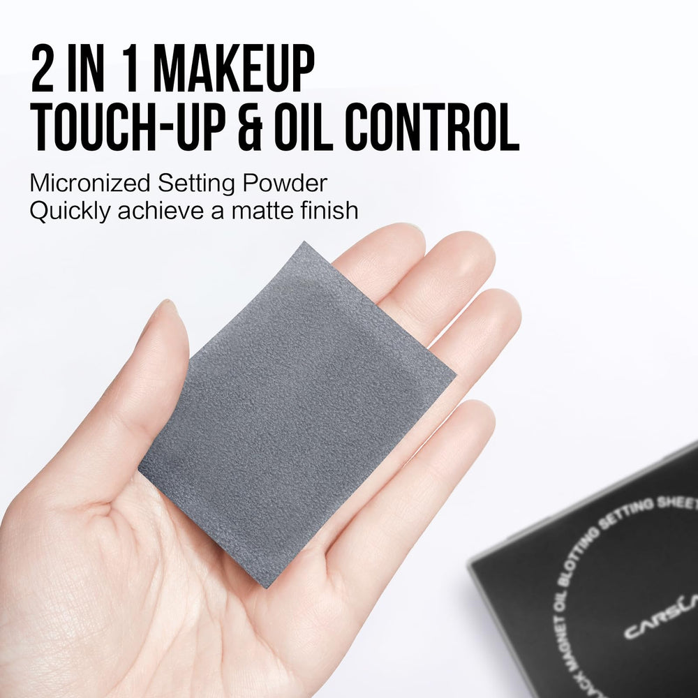 CARSLAN blotting sheets made from natural plant fibers absorb oil gently.