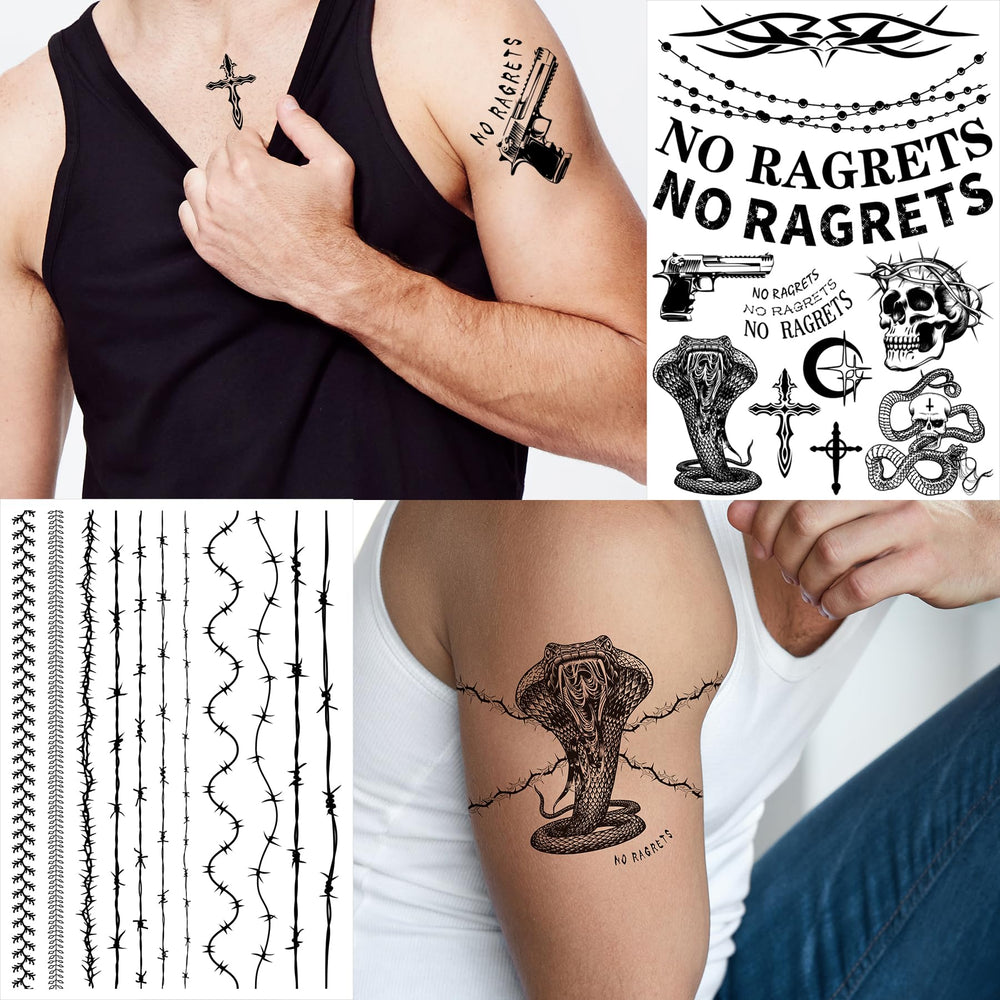CartaChic cráneo realista tatuaje, opción llamativa para eventos nocturnos