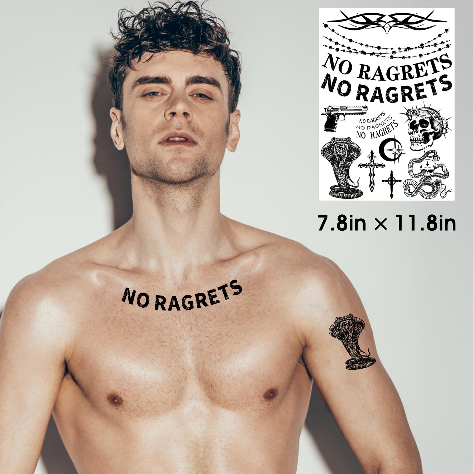 CartaChic no ragrets tatuaje, diseño temporal para uso diario