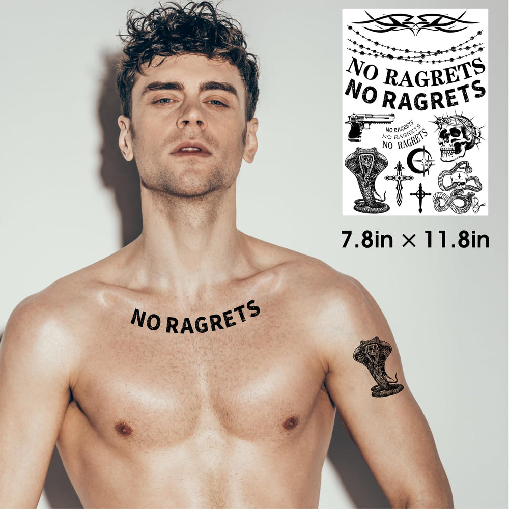 CartaChic no ragrets tatuaje, diseño temporal para uso diario
