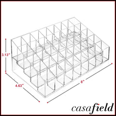 Casafield acrylic makeup organizer close-up highlights clear durable material