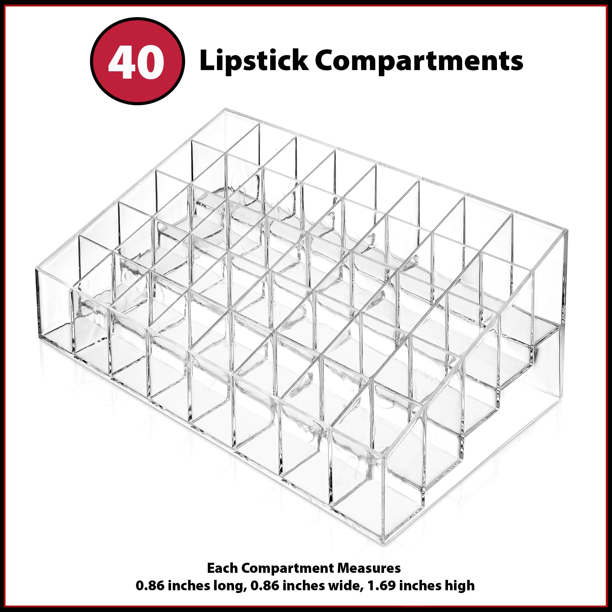 Casafield lipstick organizer with tubes neatly aligned for quick shade selection