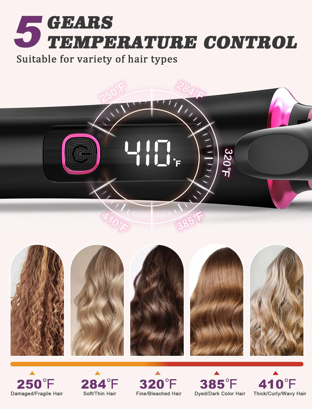 Casavok dual voltage 100-240V curling iron for worldwide use and reliability