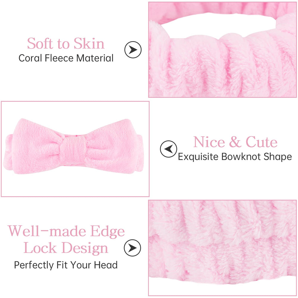 Casoty makeup headband holds hair back for precise application.