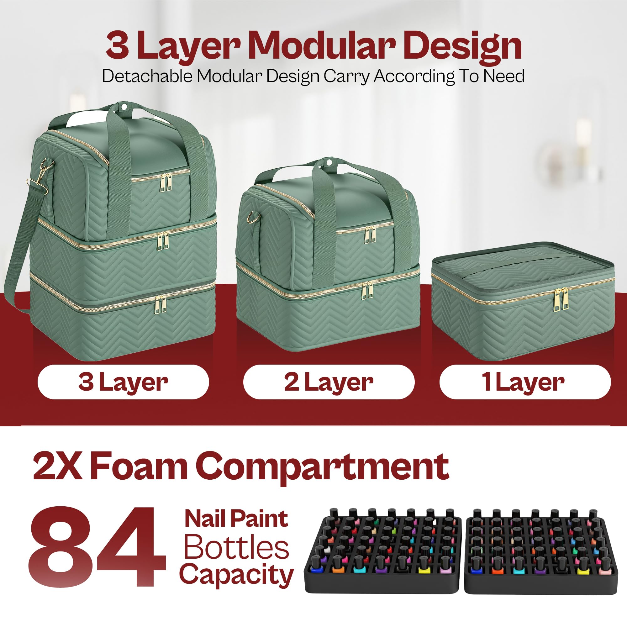 Castal teal organizer with detachable bottom for lightweight travel