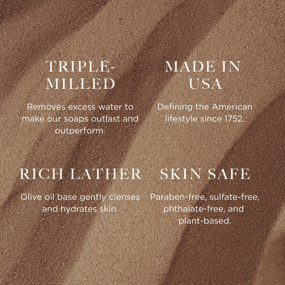 Caswell-Massey Heritage Woodgrain Sandalwood label detail, premium branding