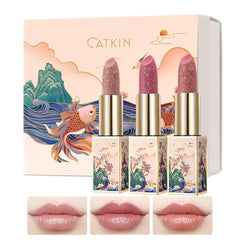 Catkin lip balm color changing case showing the chic packaging and glow