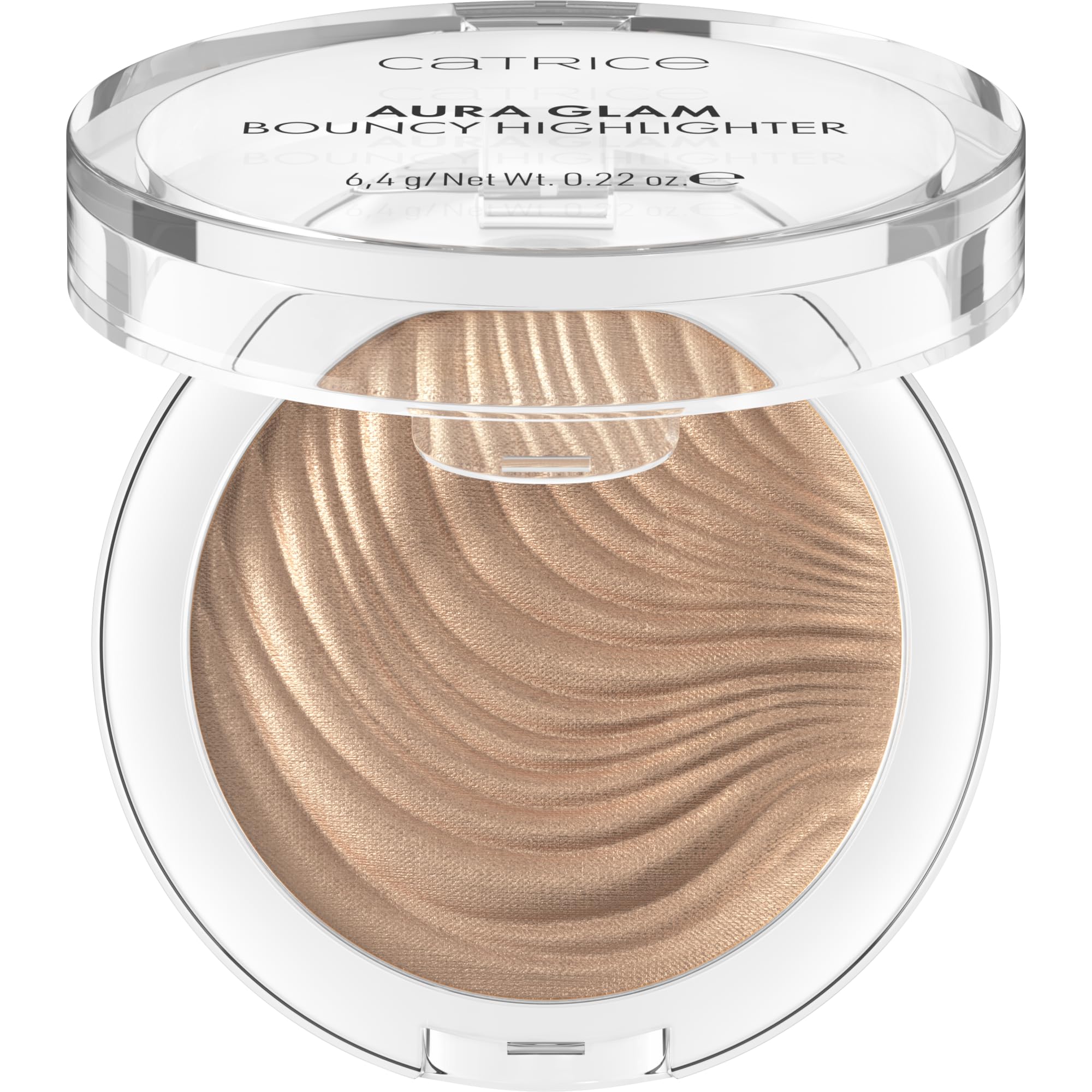 Catrice Aura Glam Bouncy Highlighter demonstrates cream-to-powder transition on skin