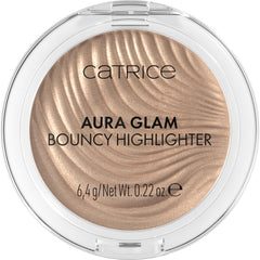 Catrice Aura Glam Bouncy Highlighter texture close-up shows creamy-to-powder transition for easy blend