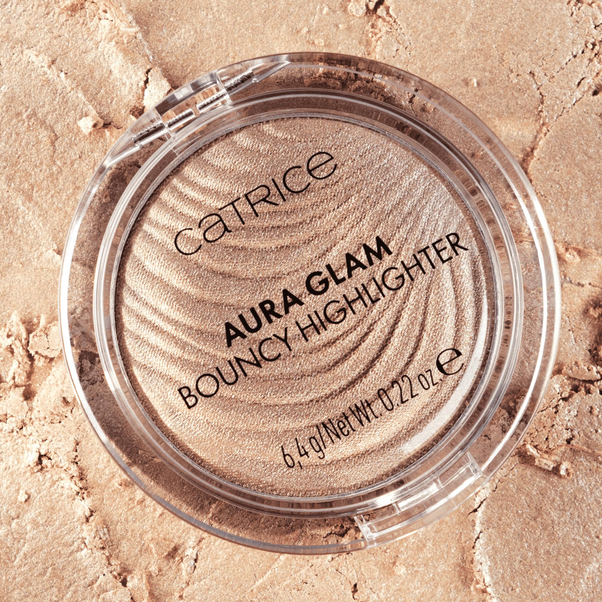 Vegan and cruelty-free badge on Catrice Aura Glam Bouncy Highlighter