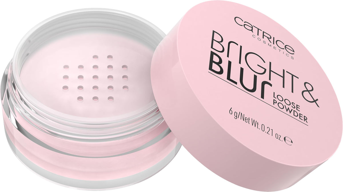 Catrice Bright & Blur loose powder container shows airy soft-focus finish for light texture.