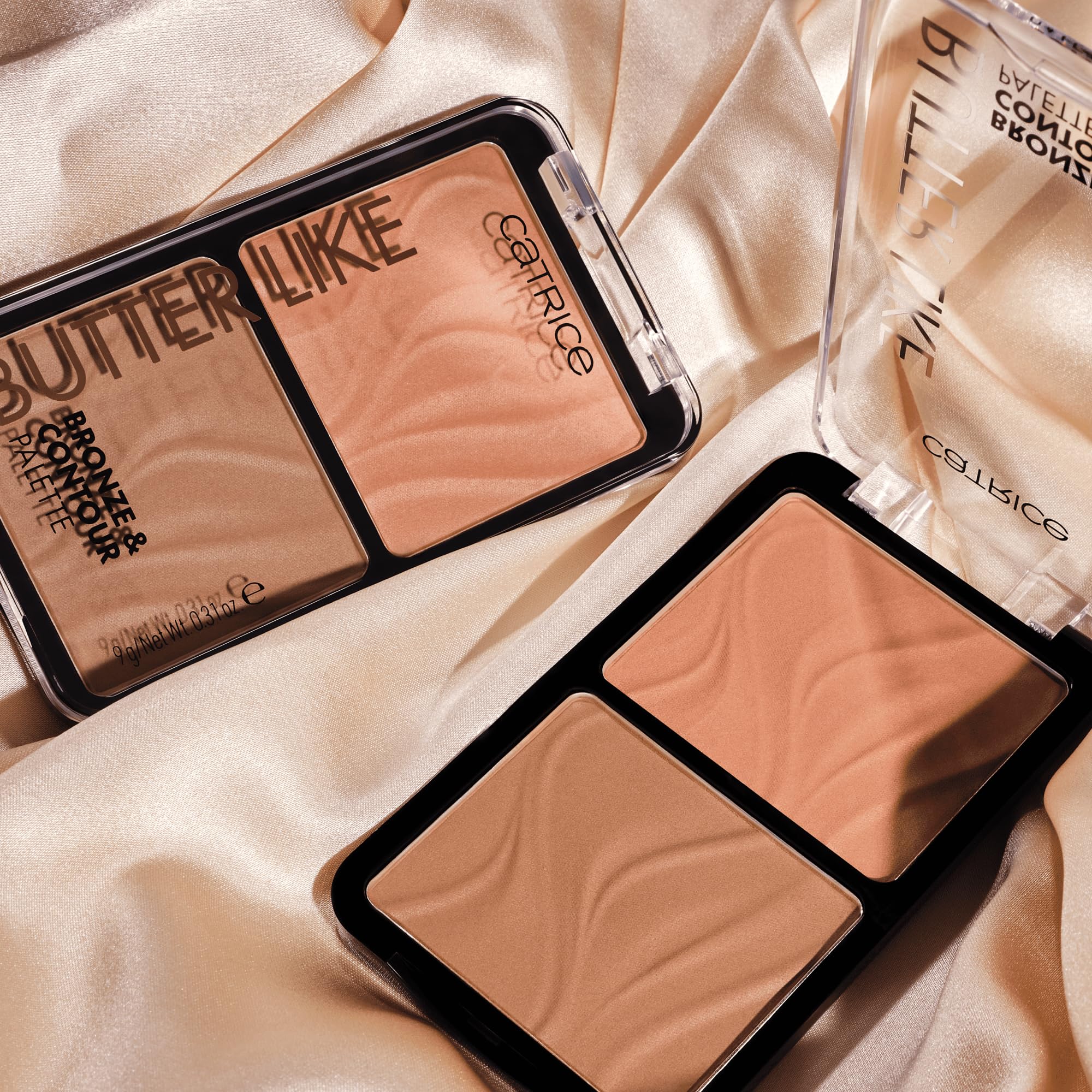 Catrice Butter Like Bronze Palette duo-pan closeup emphasizes 2-in-1 design