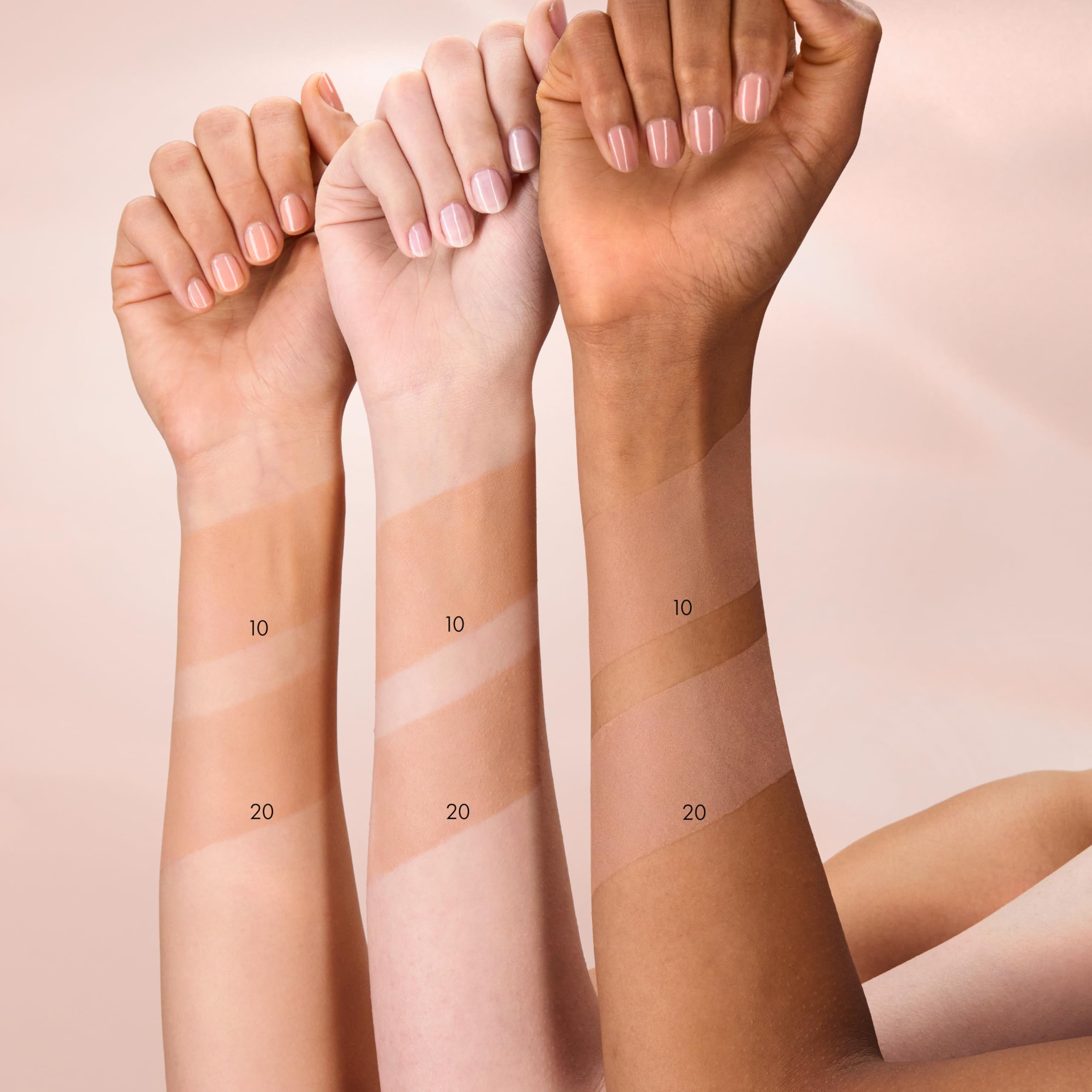 Catrice Instant Perfecting Mousse application swatch on cheek shows buildable coverage.