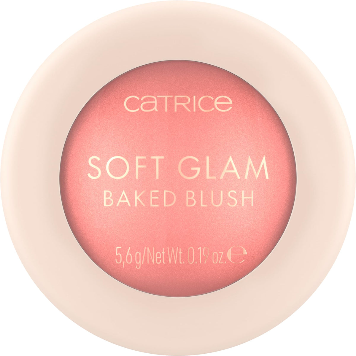 Catrice Soft Glam Baked Blush tono rosado radiante para mejillas.
