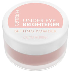 Close-up swatch of Catrice powder in 010 Light Rose on under-eye area.