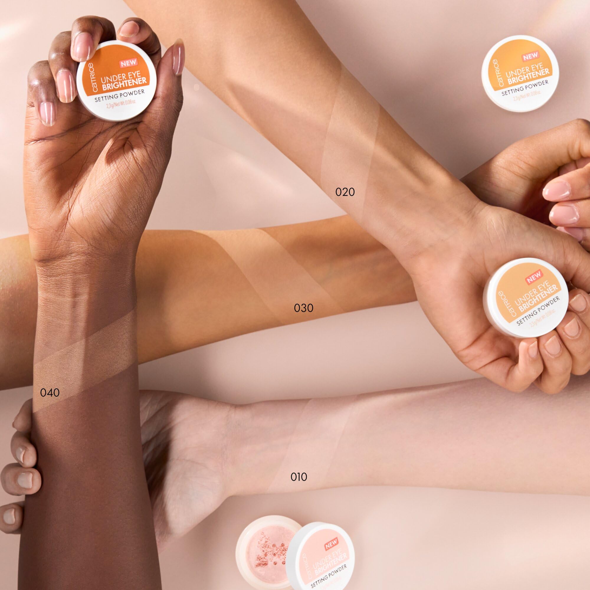 Catrice Under Eye Brightener Setting Powder applied to under-eye for smooth application.