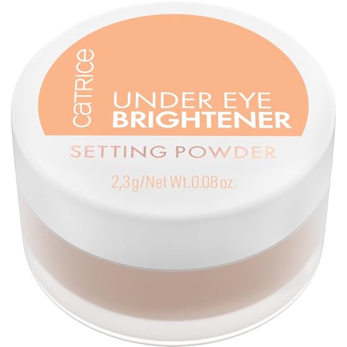 Catrice Under Eye Brightener setting powder swatch showing silky texture for smoothing look.