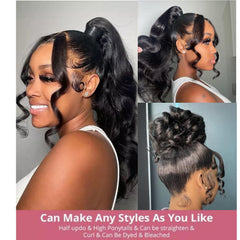 Catti body wave texture close-up demonstrates versatile styling possibilities.