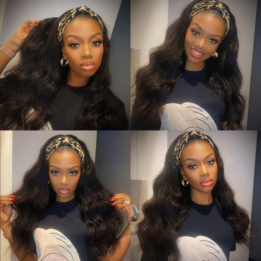 Catti body wave wig package includes wig caps and stylish headbands.