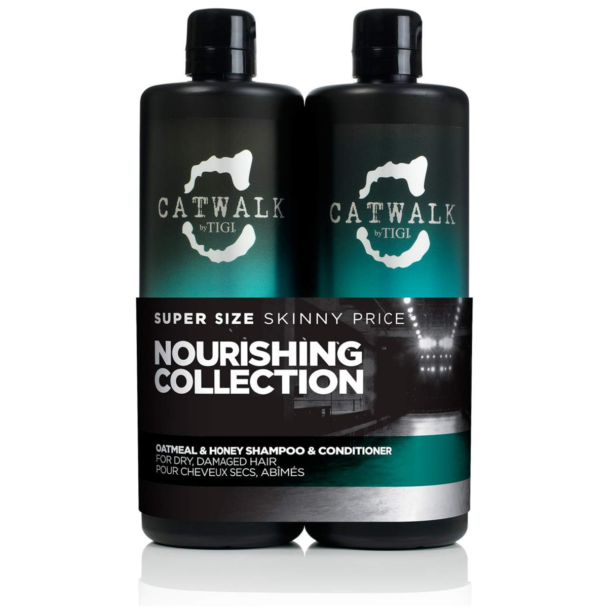 CATWALK by TIGI Oatmeal & Honey shampoo bottle with easy pour for mess-free routine.
