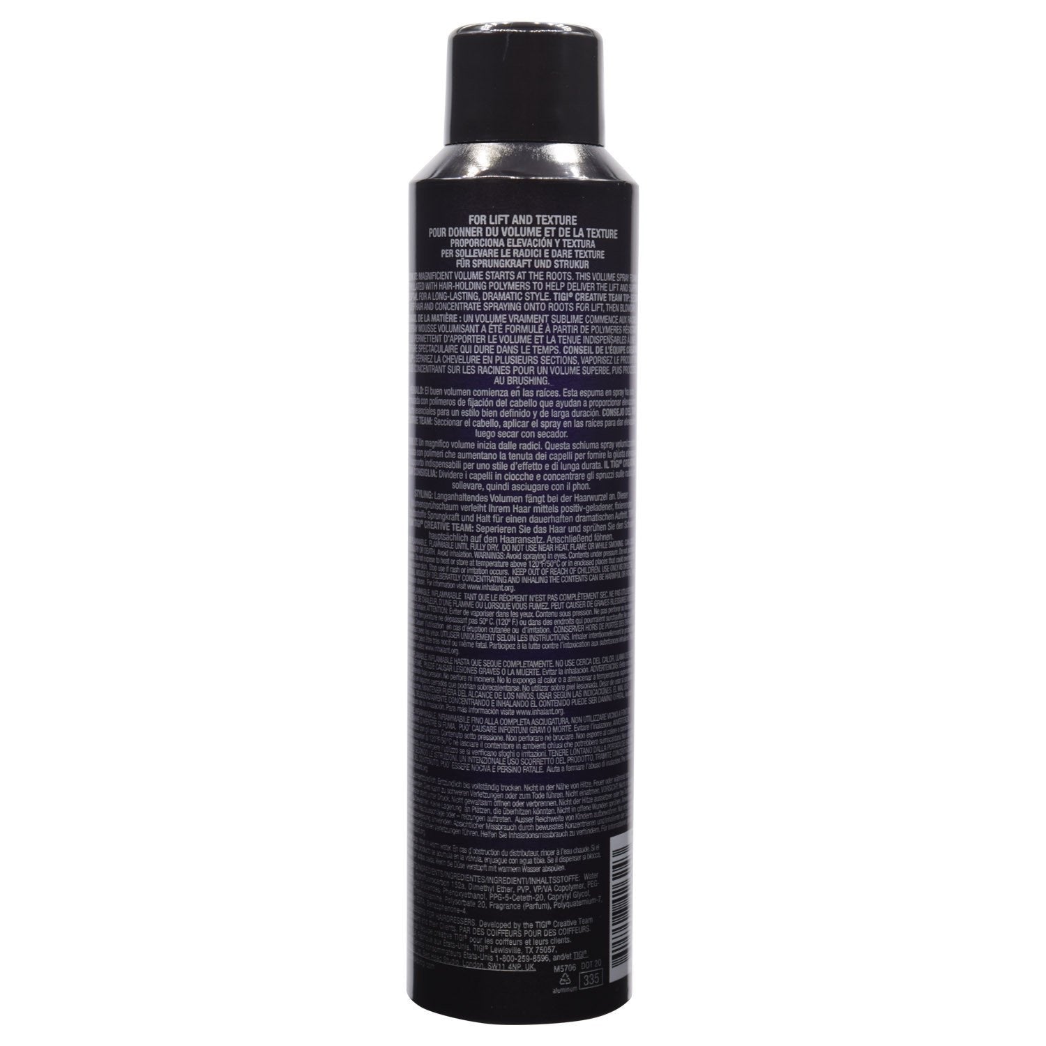 CATWALK de TIGI aerosol para elevación de raíces, ideal para volumen diario.