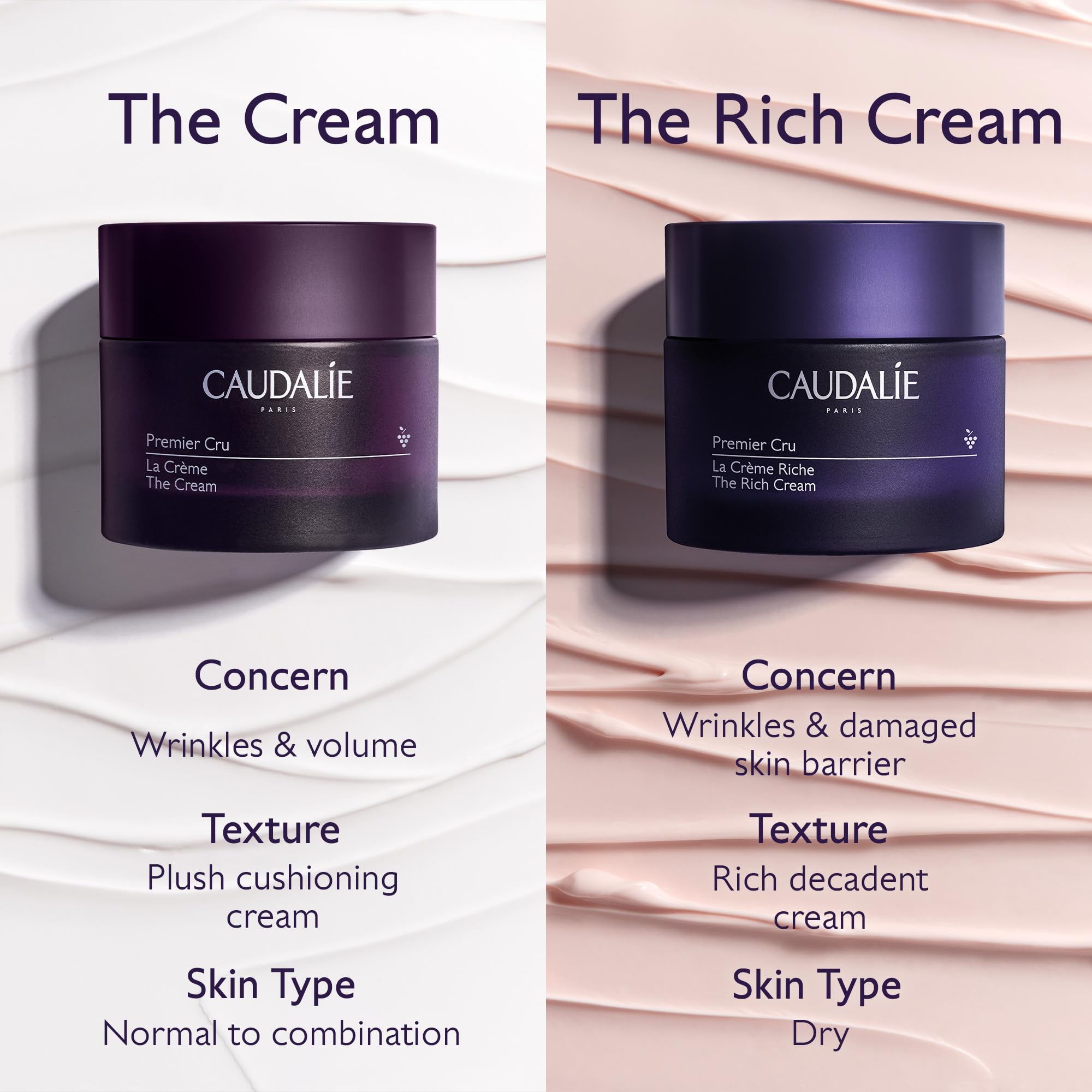 Caudalie Premier Cru 50ml jar sits on a clean vanity ready for daily use.