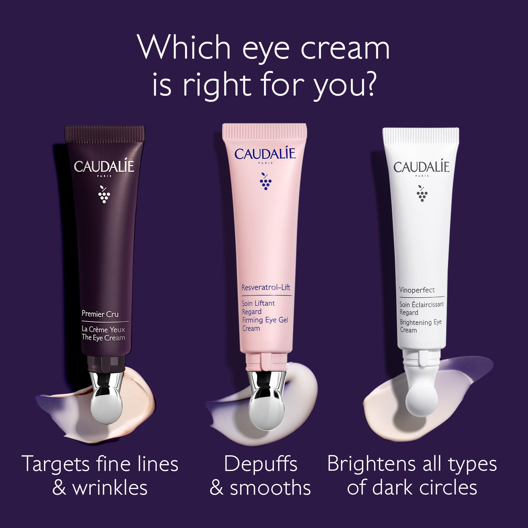 Caudalie Premier Cru eye cream used at night for smoother contours