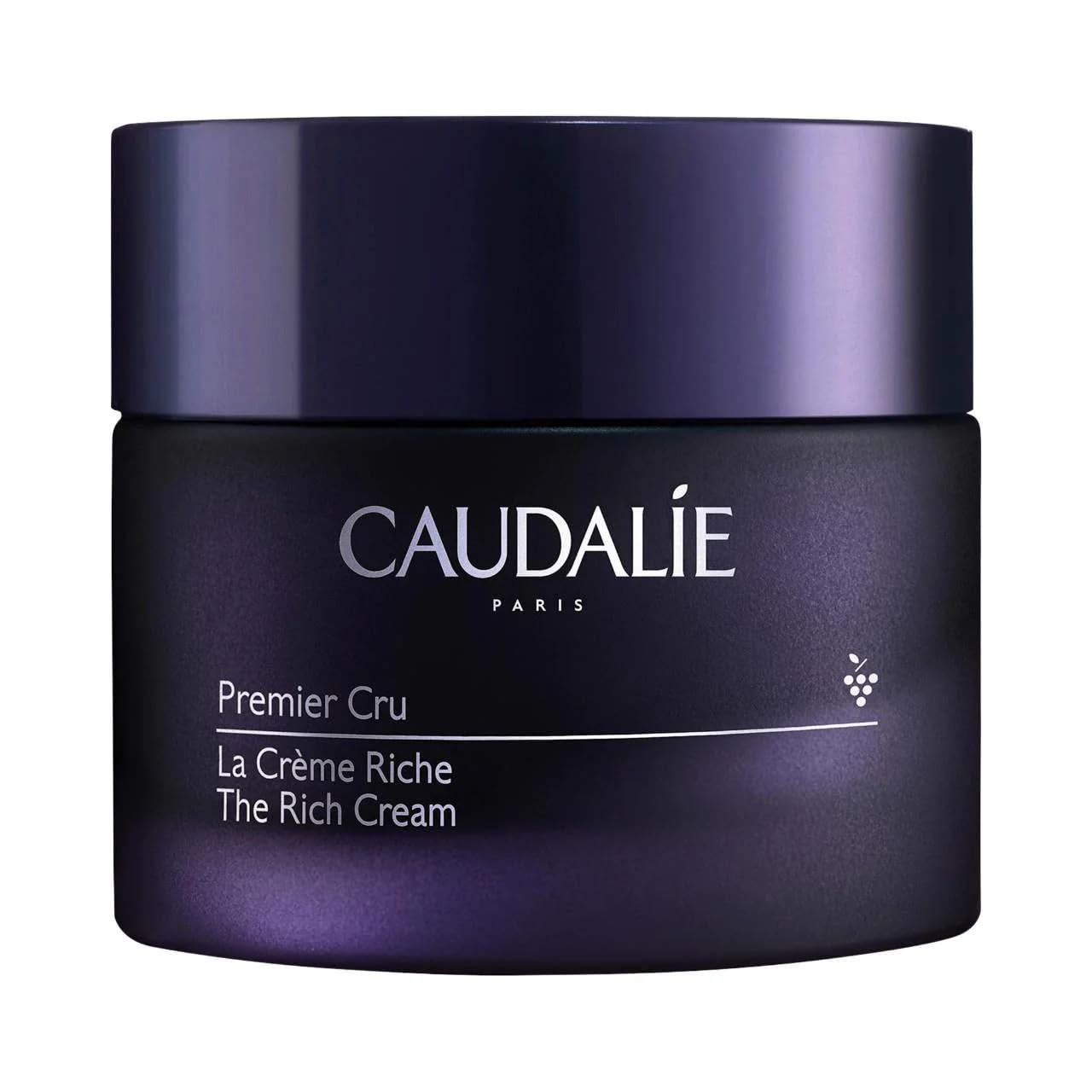 Caudalie Premier Cru Rich Cream jar close-up highlighting barrier repair benefits.