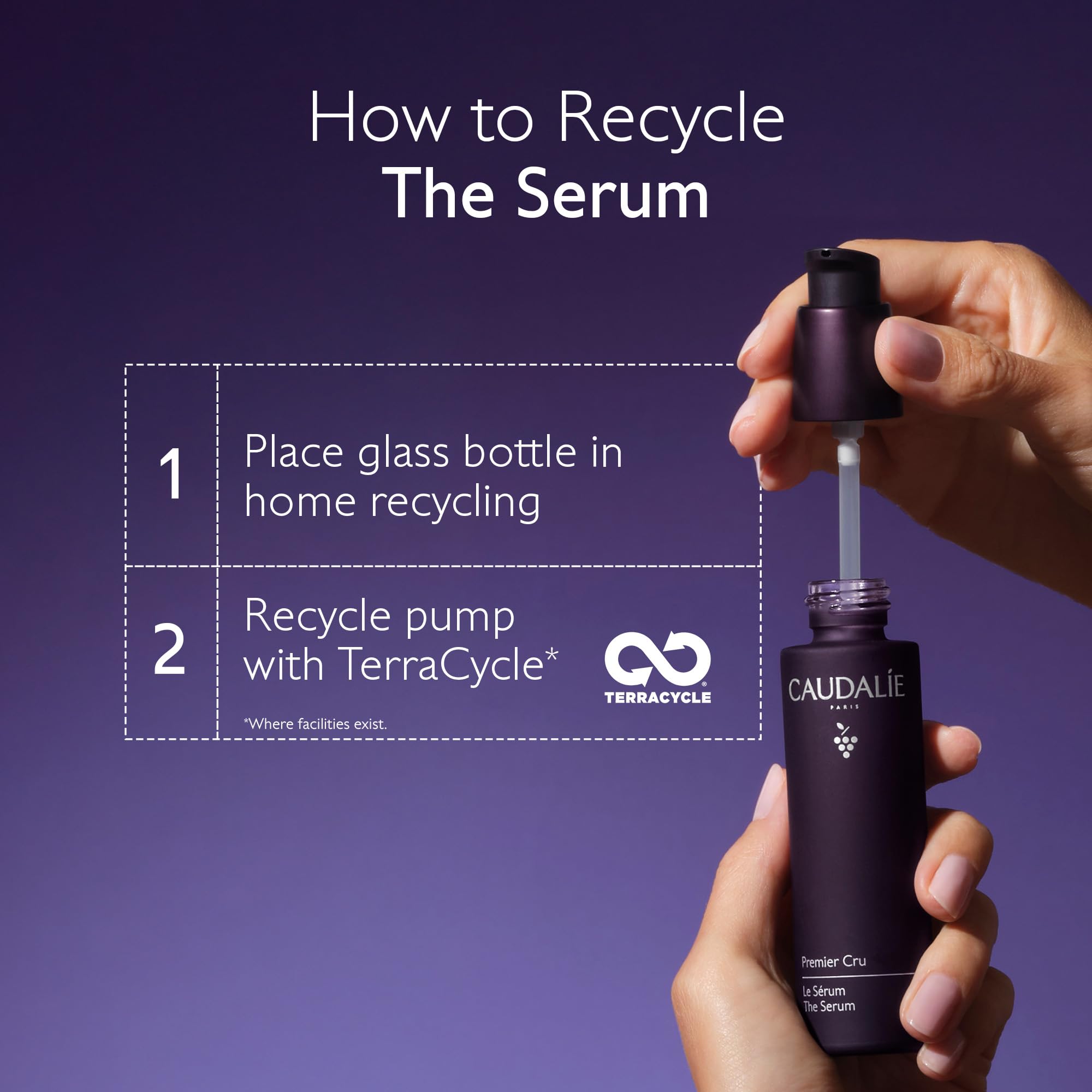 Caudalie Premier Cru serum micro-hyaluronic droplets on skin during test.
