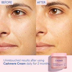Caudalie Resveratrol-Lift cream jar close-up showing premium texture and visible hydration potential.