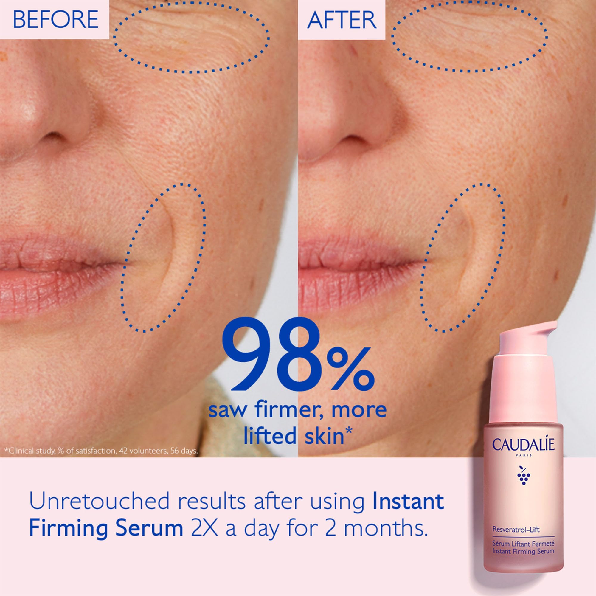 Caudalie Resveratrol Lift serum texture close-up ready to apply.