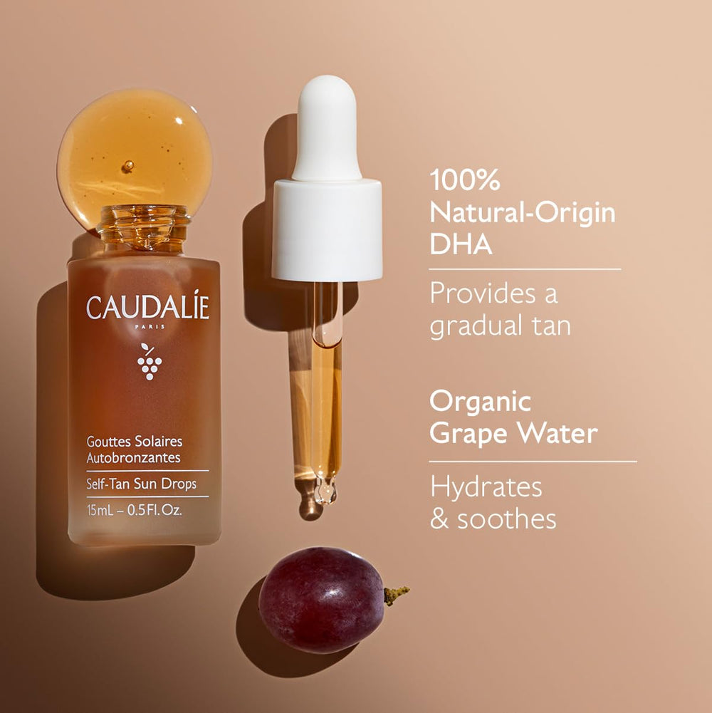 Caudalie Self-Tan Sun Drops yields even-tone result.