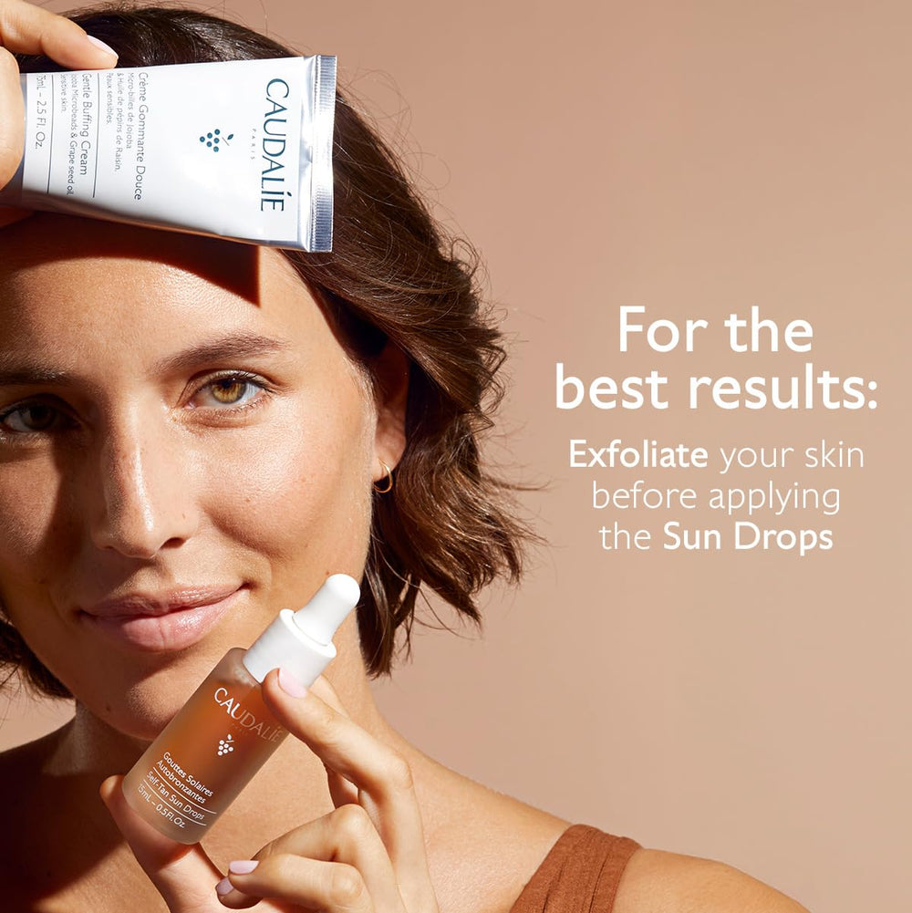 Caudalie Self-Tan Sun Drops after application with clean hands.