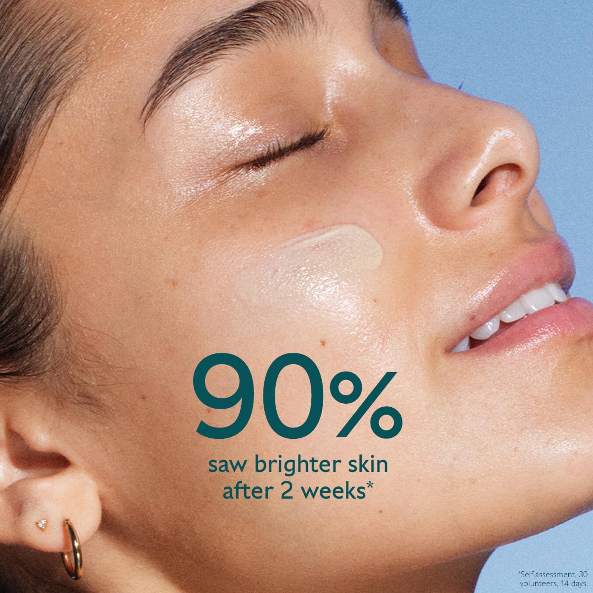 Caudalie sunscreen being massaged into the face for even wear