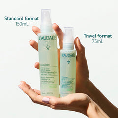 Water emulsifies Vinoclean oil into a milky rinse for easy wash-off.