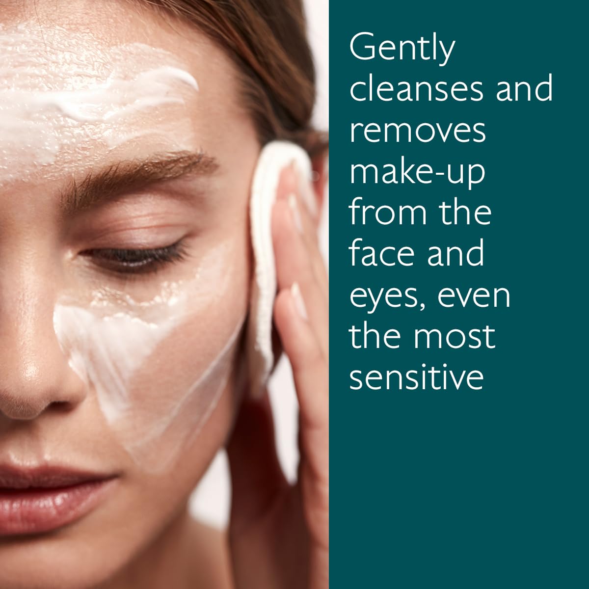 Caudalie Vinoclean almond milk being applied to dry skin.