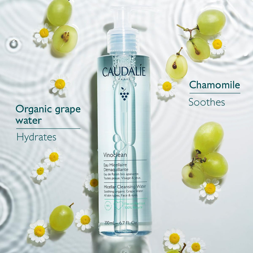 Caudalie Vinoclean Micellar Water chamomile ingredient focus soothing tired skin