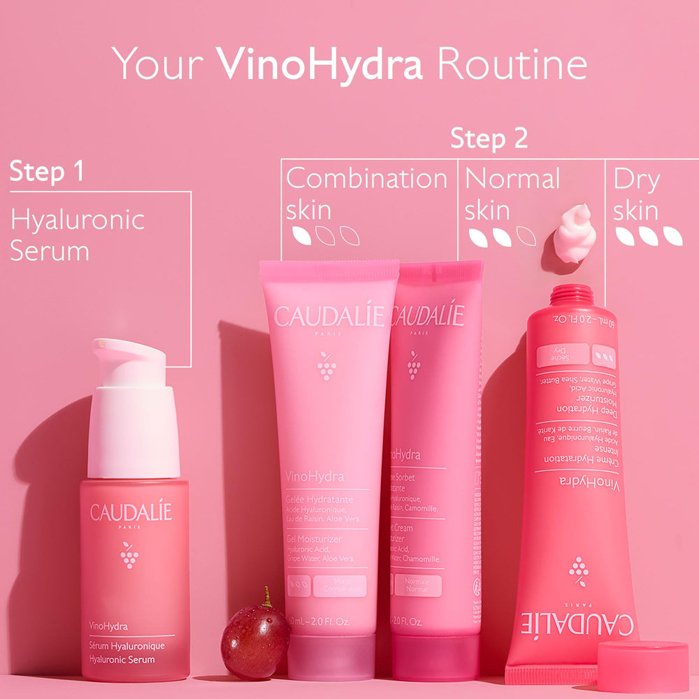 Caudalie VinoHydra packaging displays 60 mL bottle