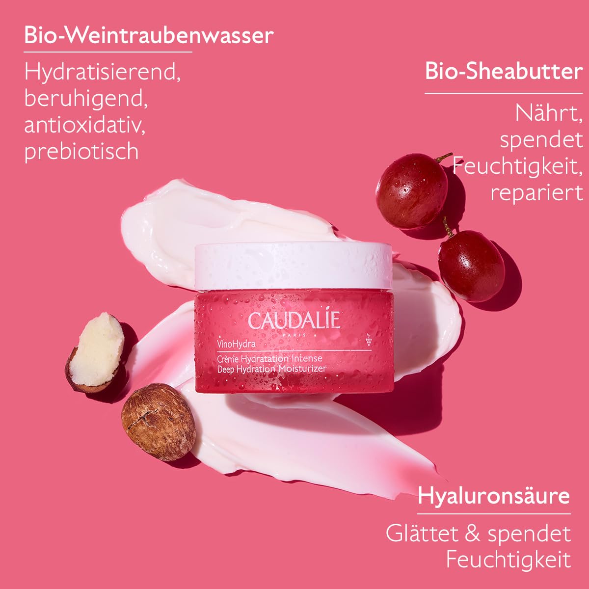 Caudalie VinoHydra organic shea butter nourish close-up for barrier support