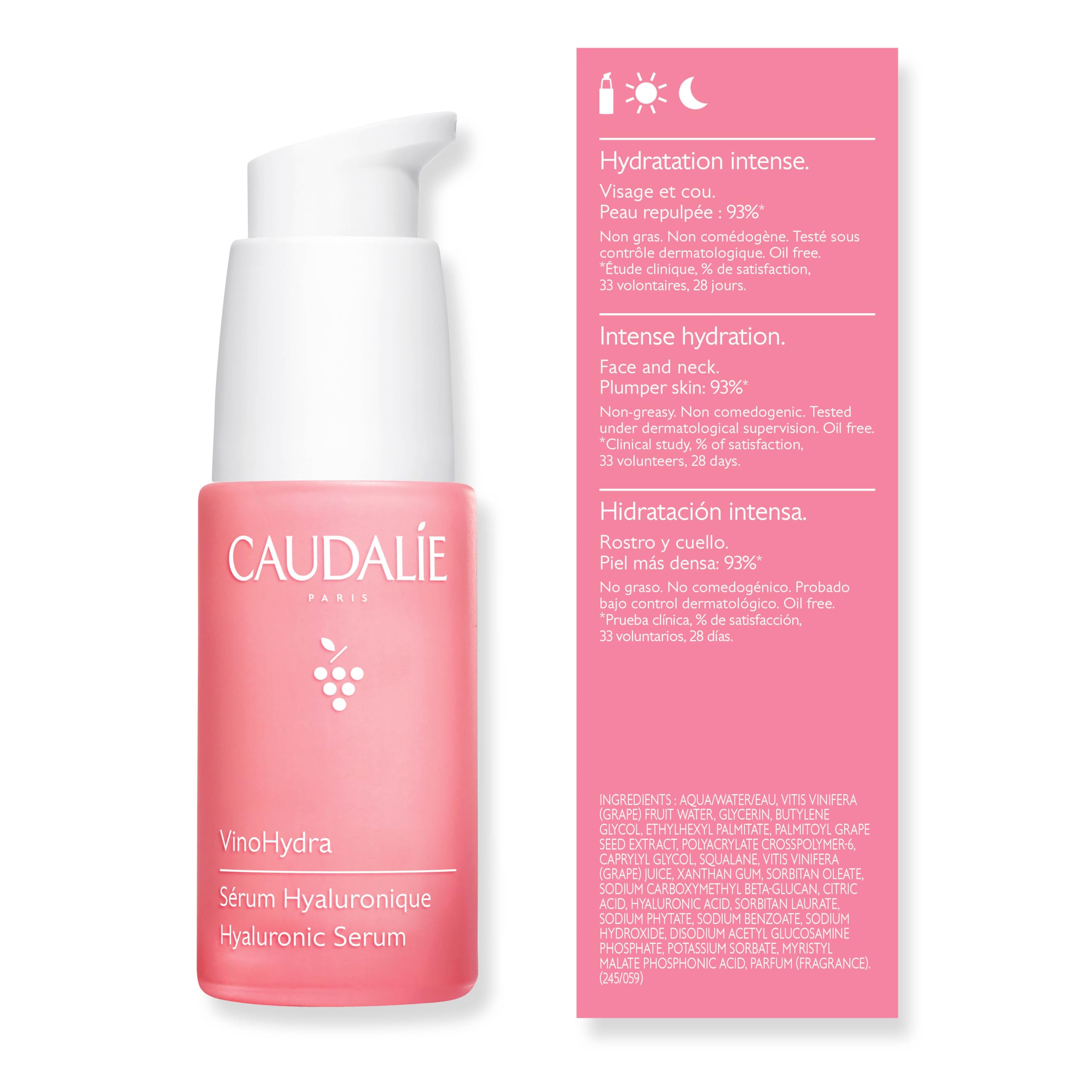 Caudalie VinoHydra serum for morning and evening routine.