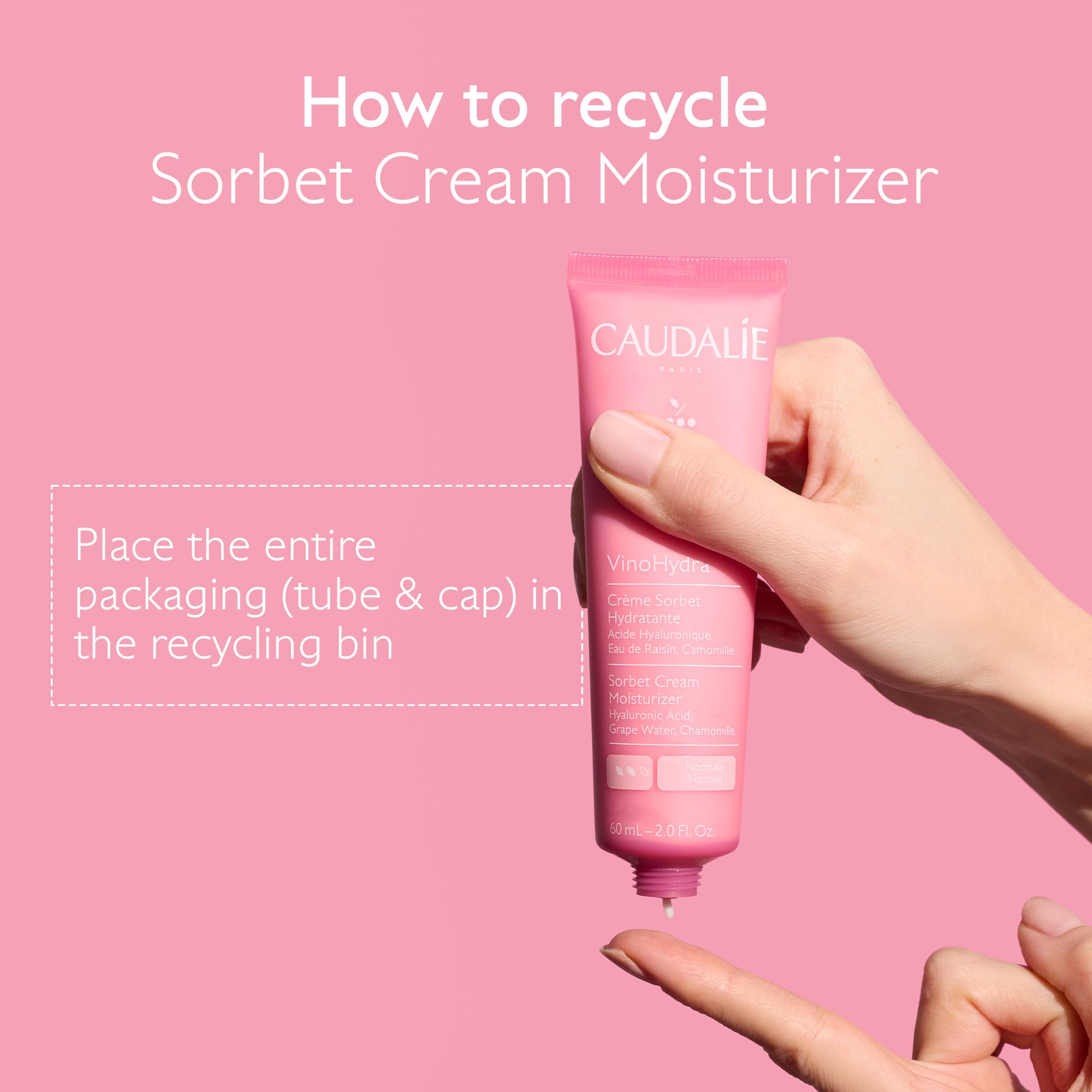 Gentle application on the cheek shows lightweight absorbent cream.