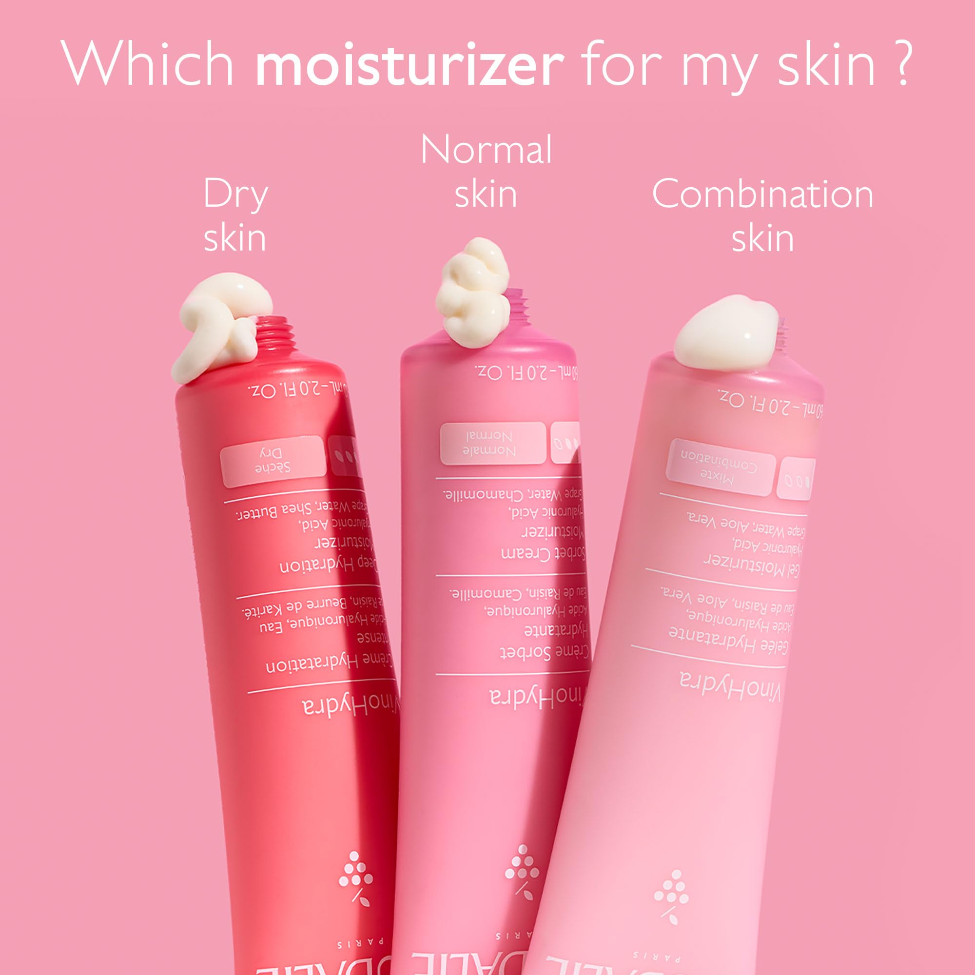 Ingredients include grape water and hyaluronic acid for soothing hydration.